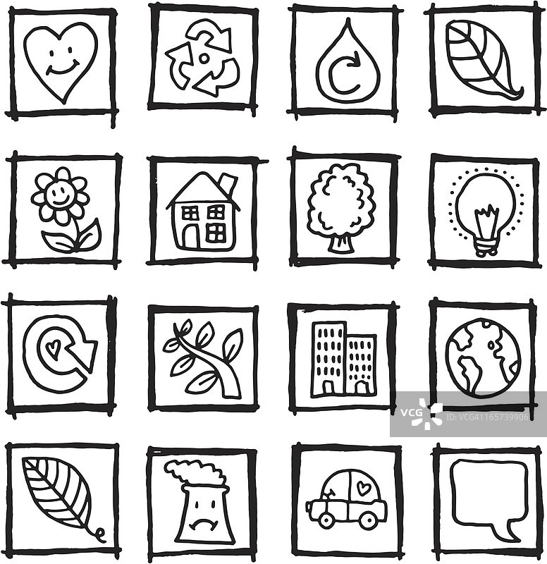 自然与回收模块图标图片素材