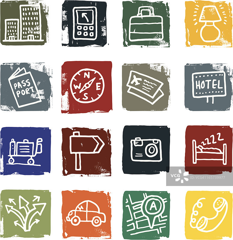 旅行和定位图标涂鸦图片素材