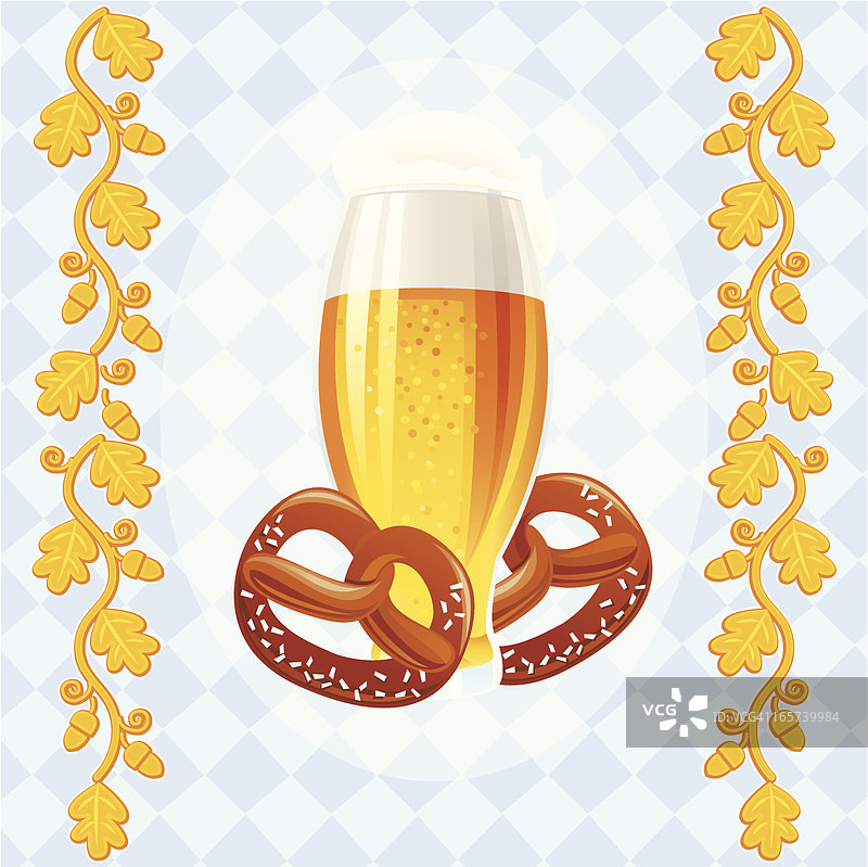 啤酒与椒盐卷饼图片素材