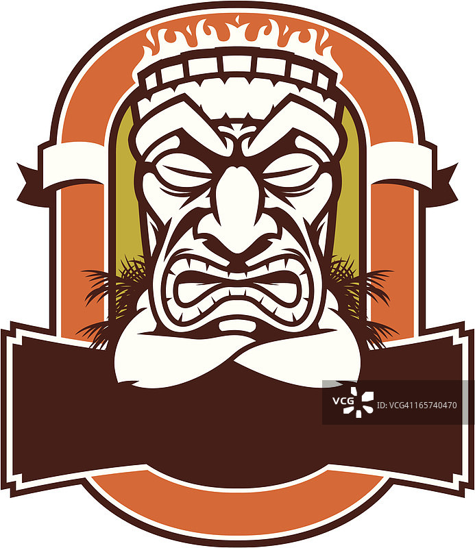 白色背景上的提基设计图片素材