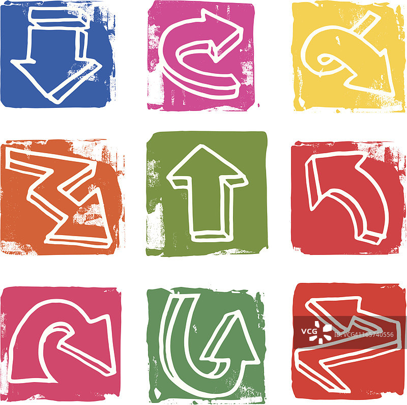 箭头图标块图片素材