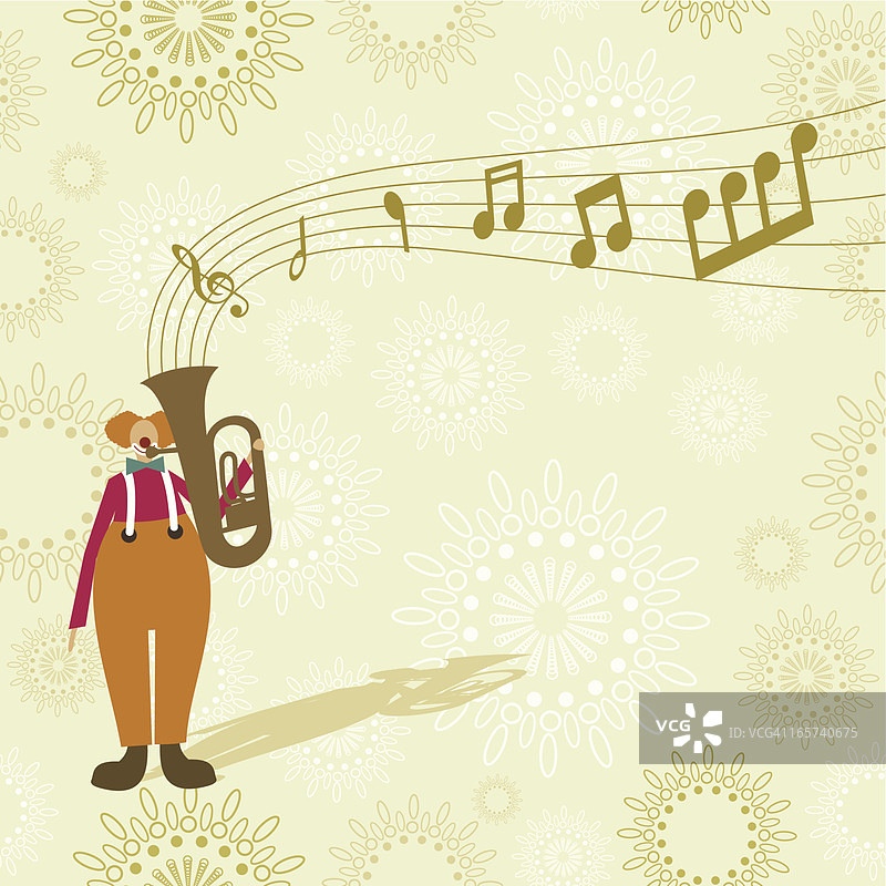 演奏大号的小丑图片素材