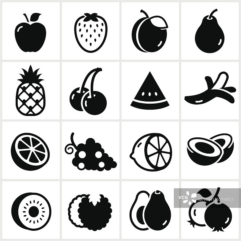 黑色水果图标图片素材