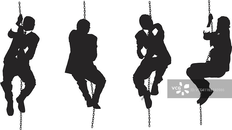 商人们紧抓绳索链图片素材