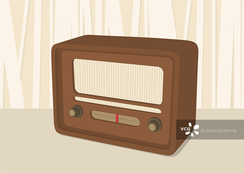 老式木制收音机图片素材