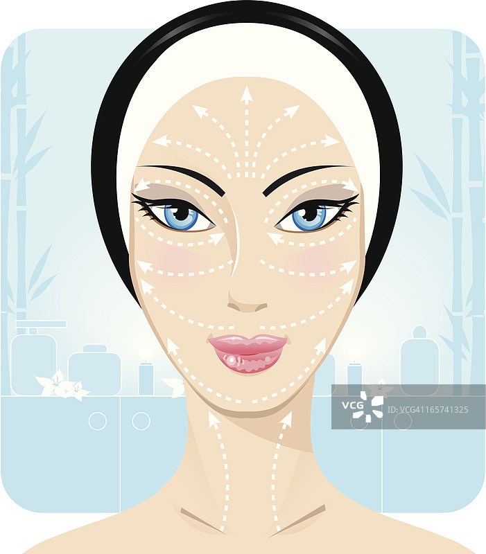 面部按摩线条图片素材