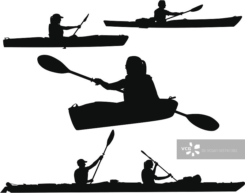 皮划艇剪影图片素材