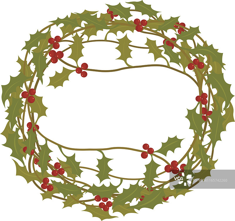 圣诞冬青花环图片素材