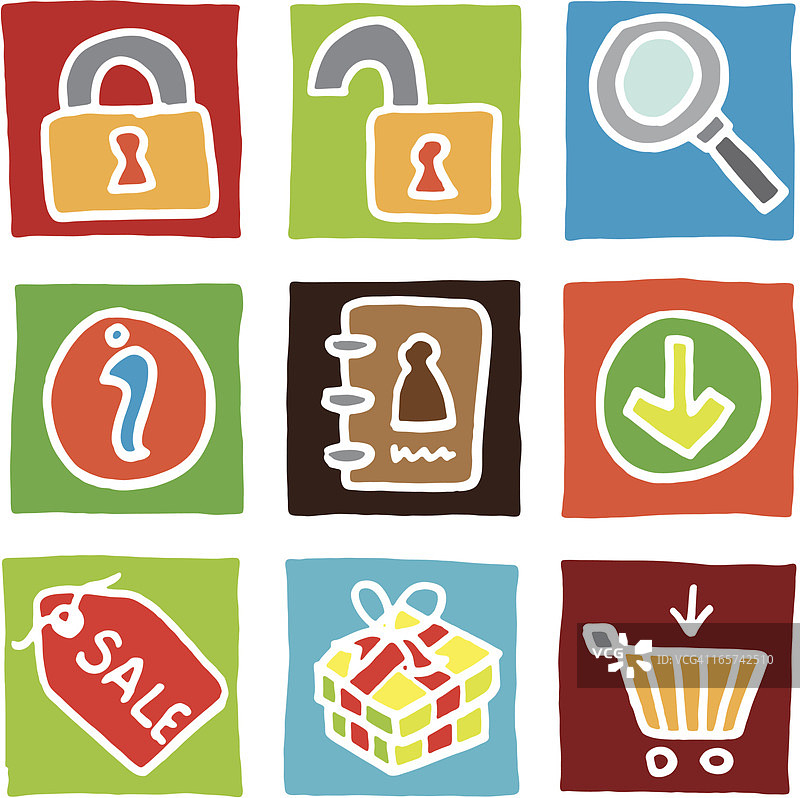 网上购物图标集图片素材
