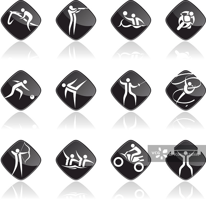 黑色运动图标集图片素材