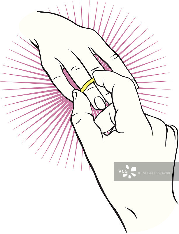 手戴订婚戒指或结婚戒指图片素材