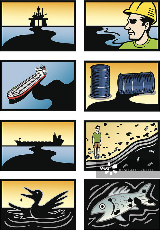 石油泄漏灾难图标图片素材