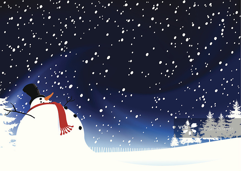 夜晚的雪人图片素材
