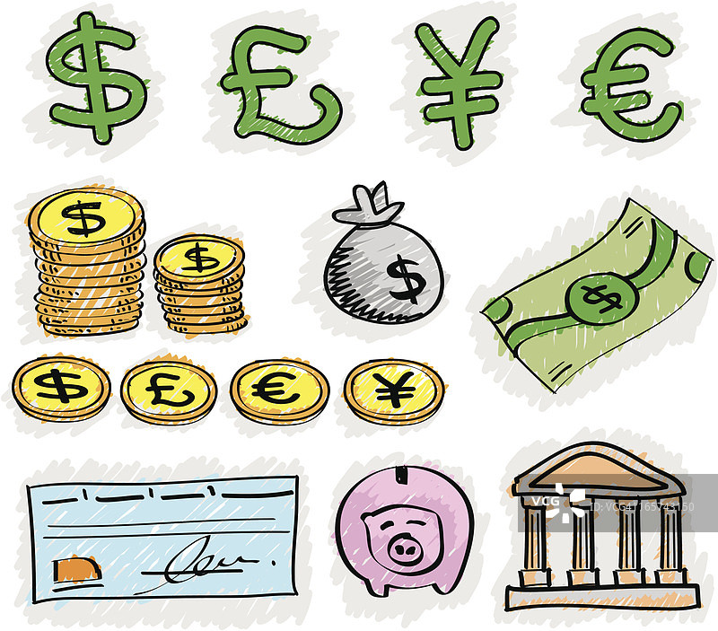 资金图标合集图片素材