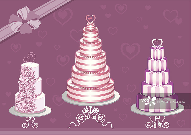 粉色婚礼蛋糕合集图片素材