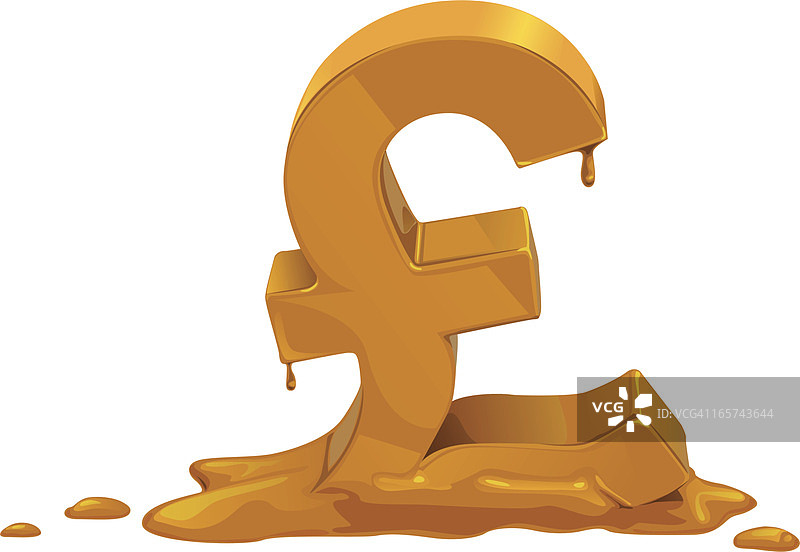 融化的英镑图片素材