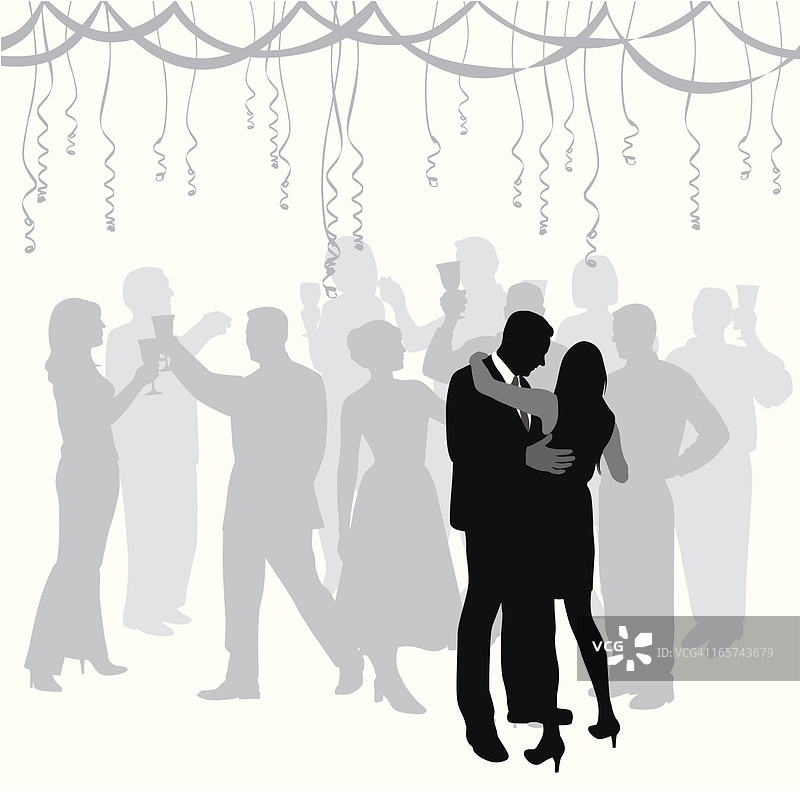 派对新年剪影矢量素材图片素材