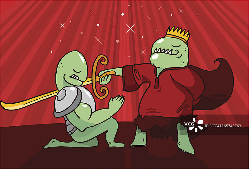 蜥蜴国王与骑士图片素材