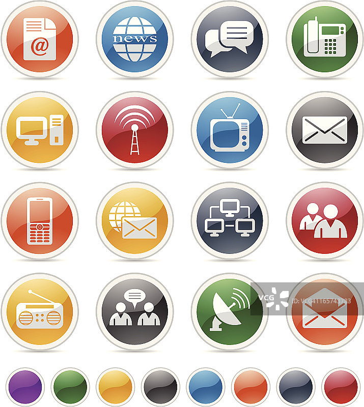 圆形通信和网页图标图片素材