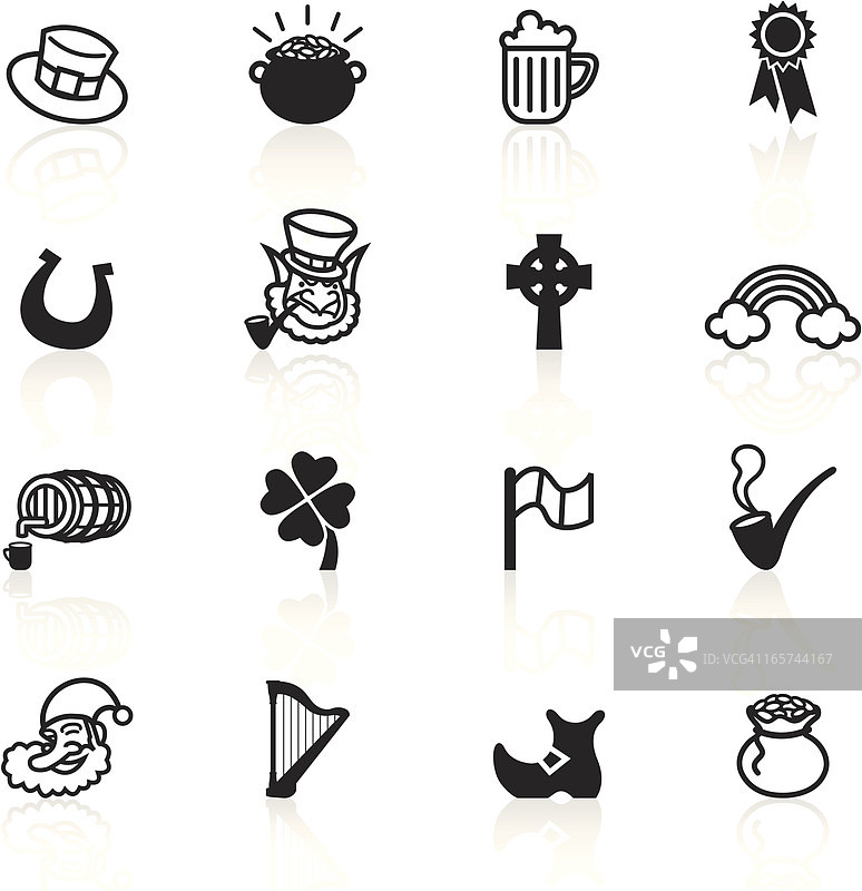 黑色符号 - 圣帕特里克节图片素材