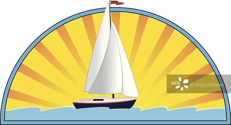 夕阳航行图片素材