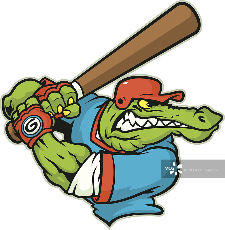 鳄鱼吉祥物击球手图片素材