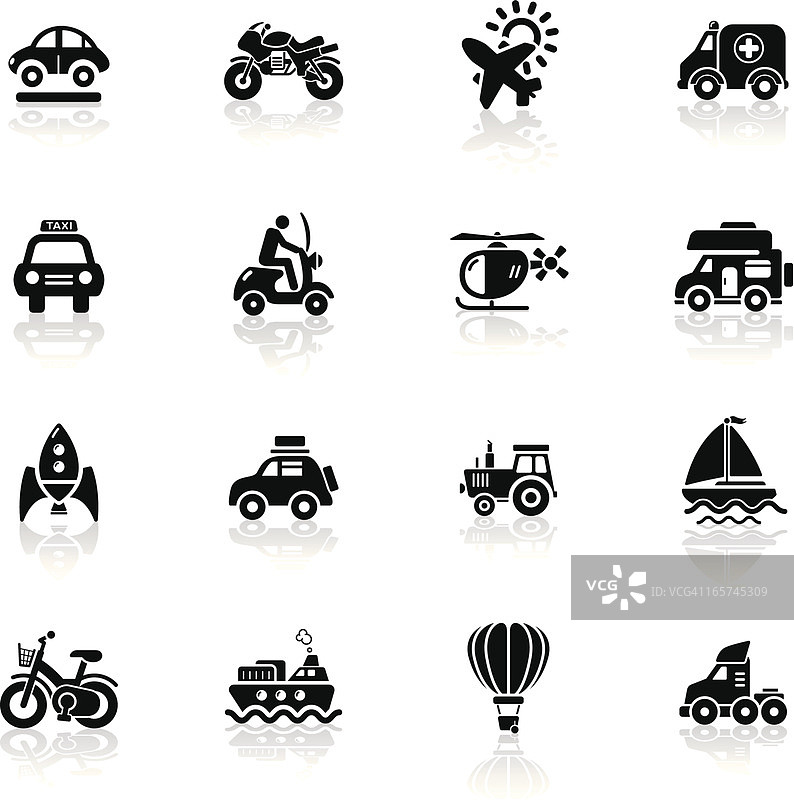 深黑色系|交通运输图标图片素材