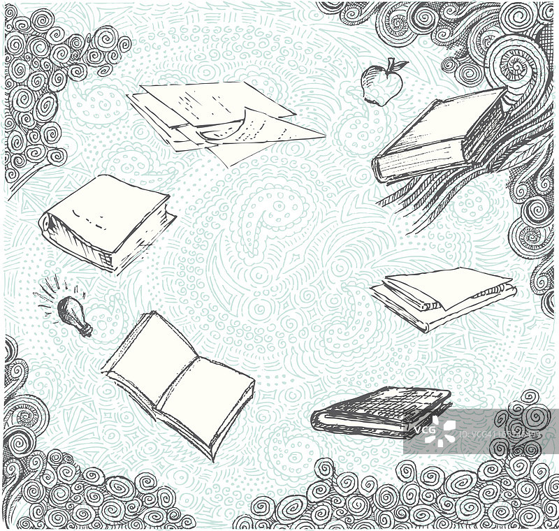 书籍学习涂鸦图片素材