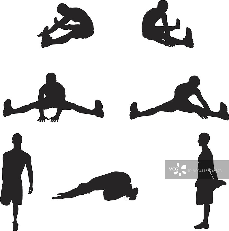 锻炼前拉伸的男人图片素材