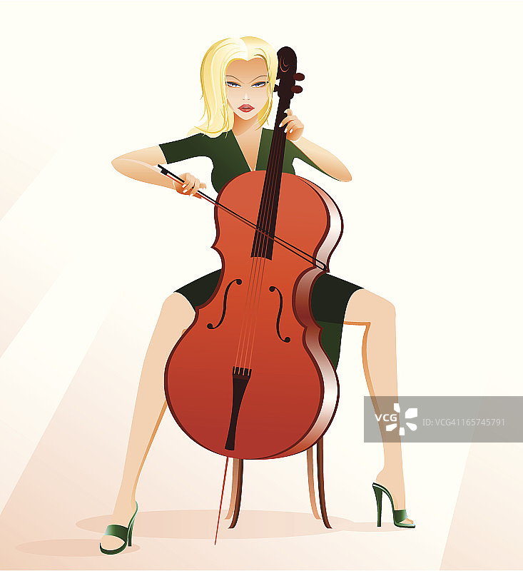 大提琴演奏者图片素材