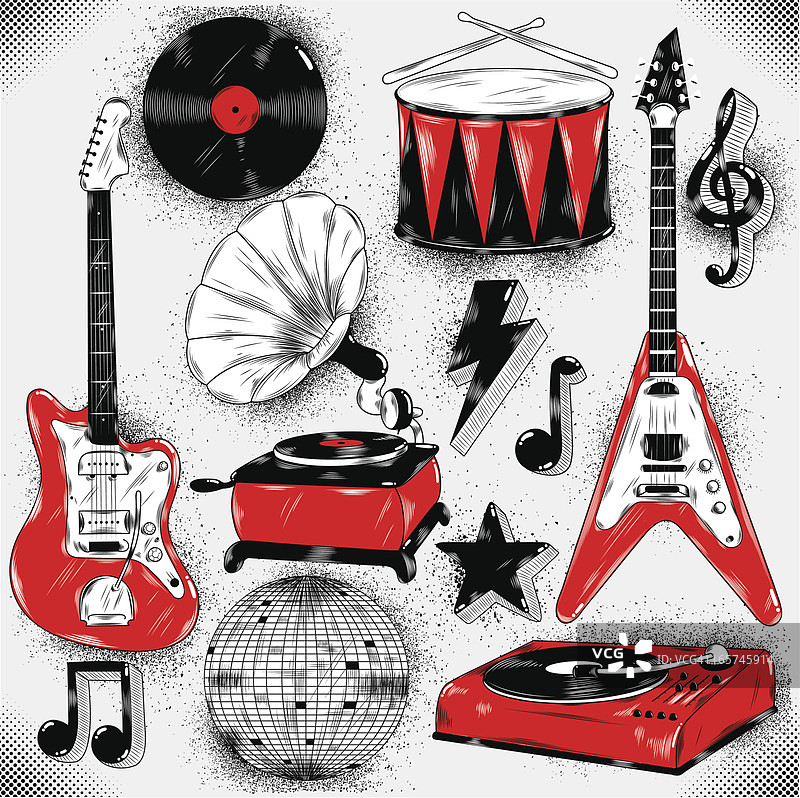 音乐涂鸦图片素材