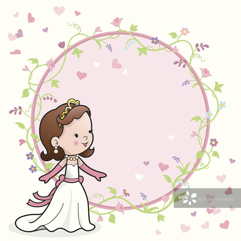 可爱公主浪漫卡片图片素材