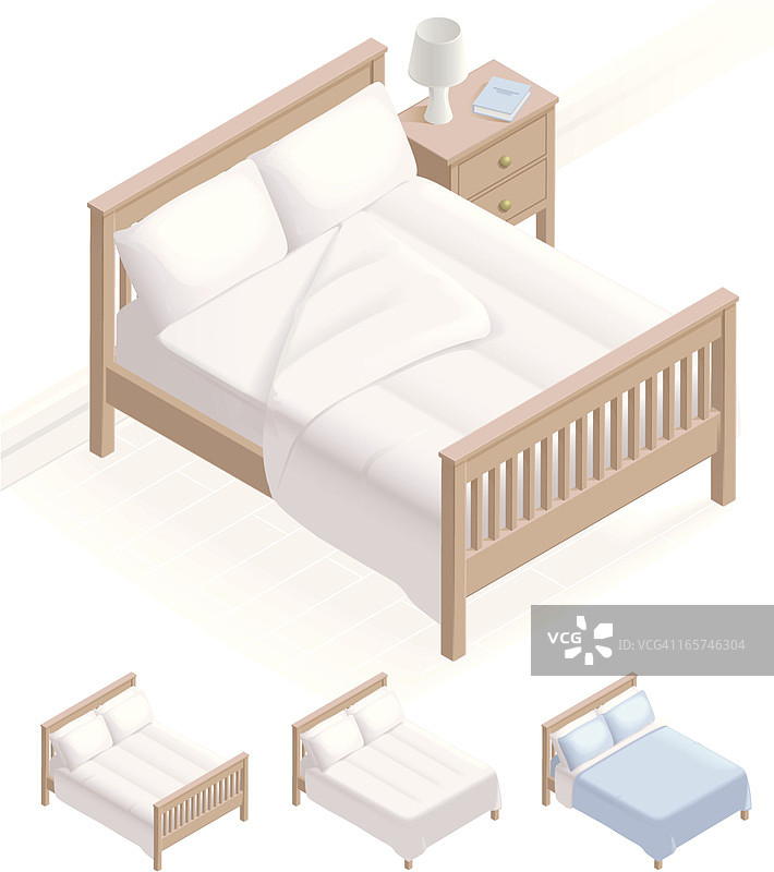 2.5D床与床上用品图片素材