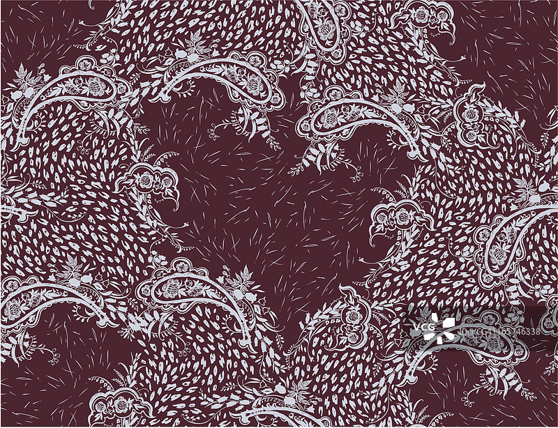 豹纹佩斯利心形无缝图案图片素材