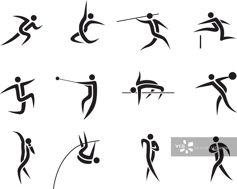 田径运动图标合集图片素材