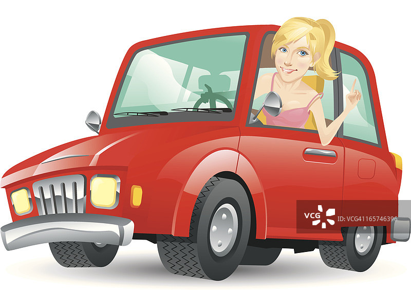 女孩开车图片素材