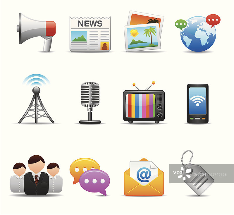 社交媒体图标集|优雅系列图片素材