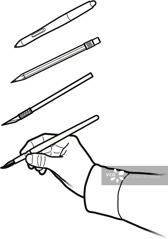 手和美术工具图片素材