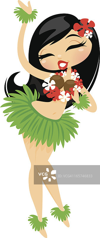 草裙舞女孩图片素材