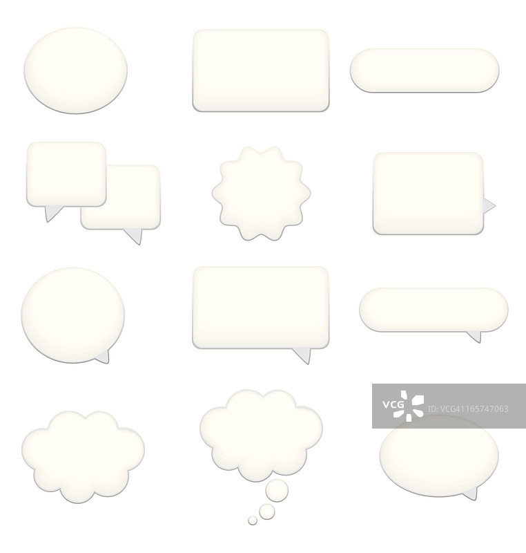 对话气泡和字幕框图标集图片素材