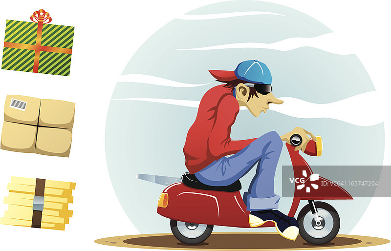 骑滑板车的男人图片素材