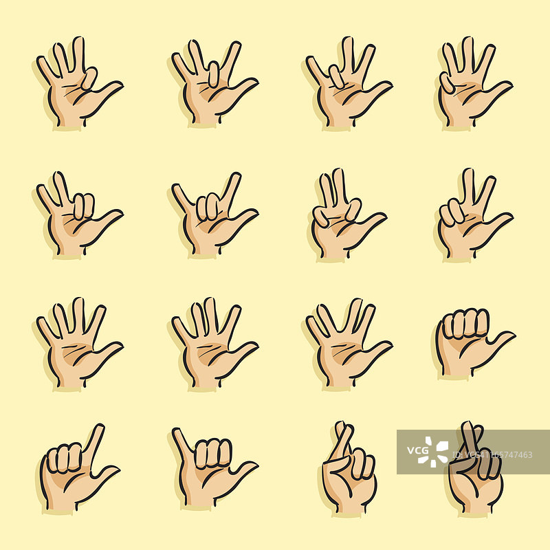 卡通图标 - 手和手指图片素材