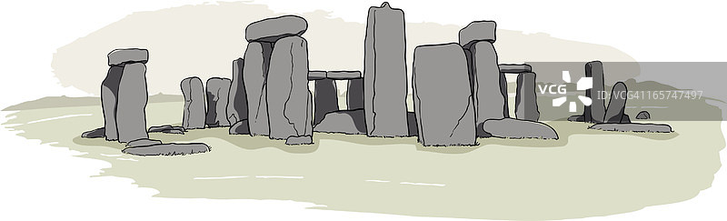 巨石阵素描图片素材