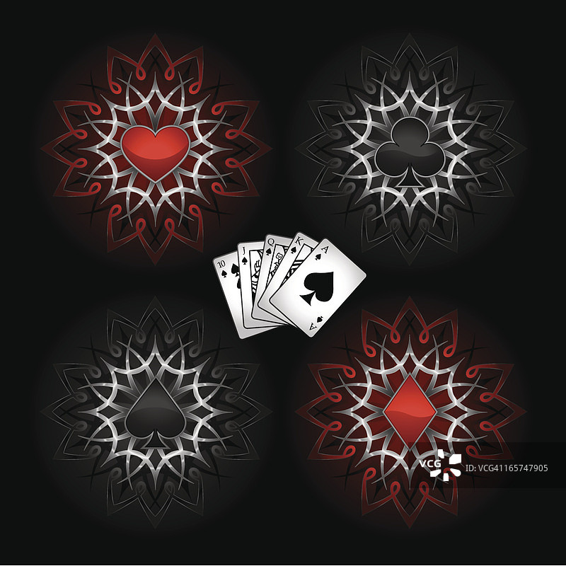 华丽的扑克花色图片素材