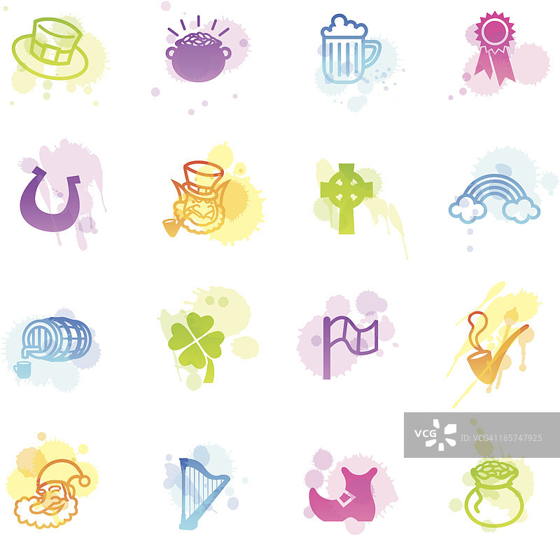 污渍图标 - 圣帕特里克节图片素材