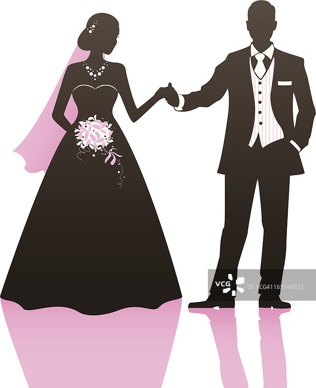 新娘和新郎手牵着手图片素材