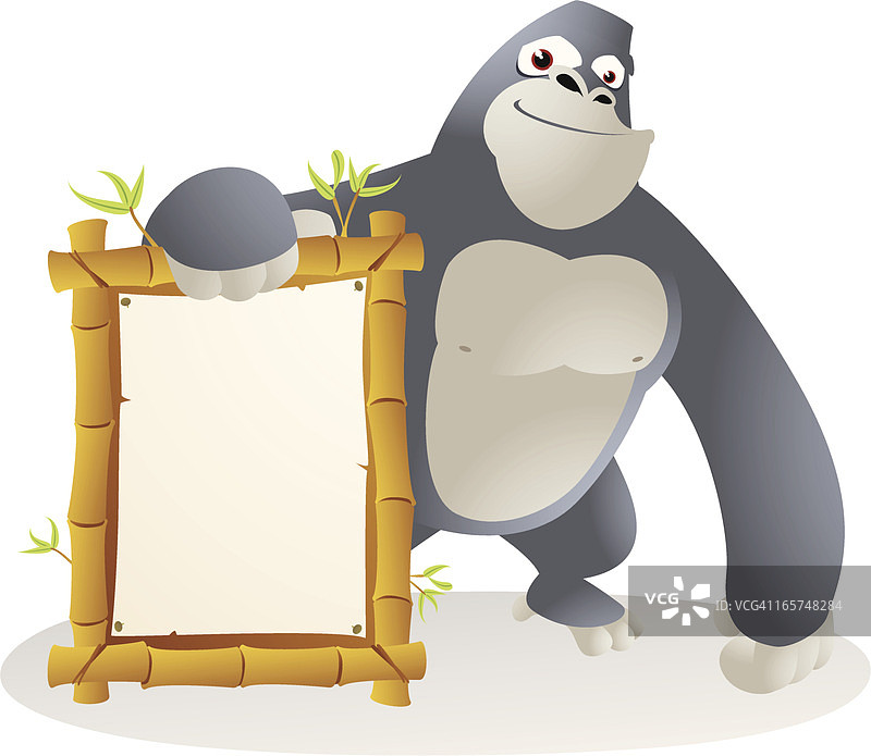 卡通大猩猩 - 空白banner图片素材