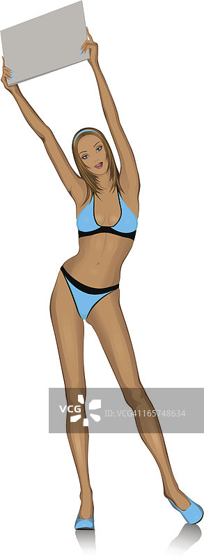 举着标语牌的舞女图片素材