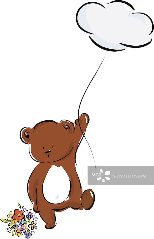 拿着气球的小熊图片素材