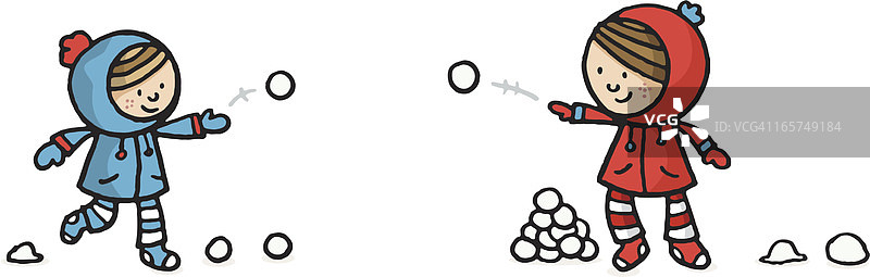 打雪仗图片素材